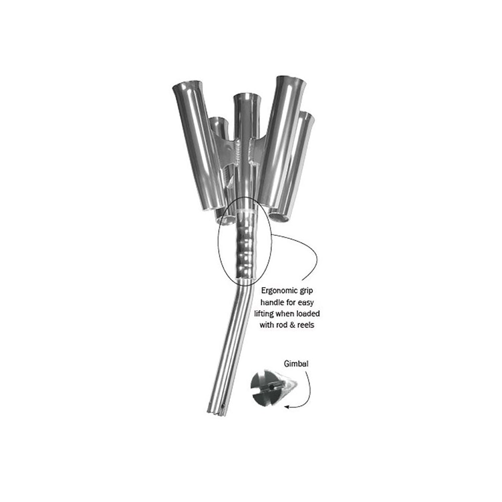 TACO Olympic 5-Rod Holder Cluster [F31-0790BXY-1] - BuoyMart.com  Rod Holders TACO Marine