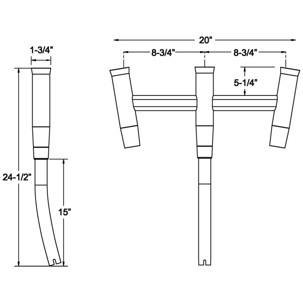 TACO Kite Fishing 3-Rod Cluster [F31-0770BSA-1] - BuoyMart.com  Rod Holders TACO Marine