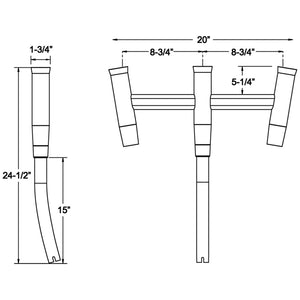 TACO Kite Fishing 3-Rod Cluster [F31-0770BSA-1] - BuoyMart.com  Rod Holders TACO Marine