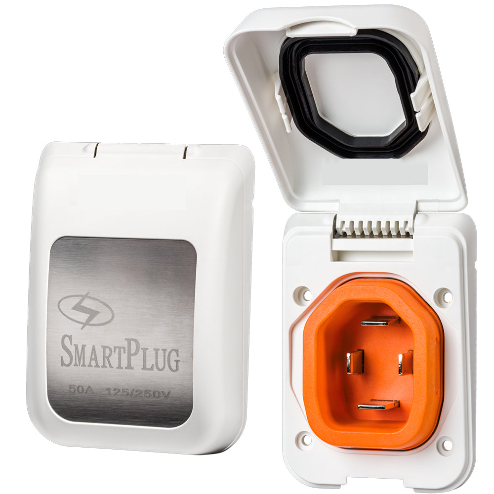 SmartPlug 50 AMP Male Non-Metallic Inlet Cover - White [BM50PW] - BuoyMart.com  Shore Power SmartPlug