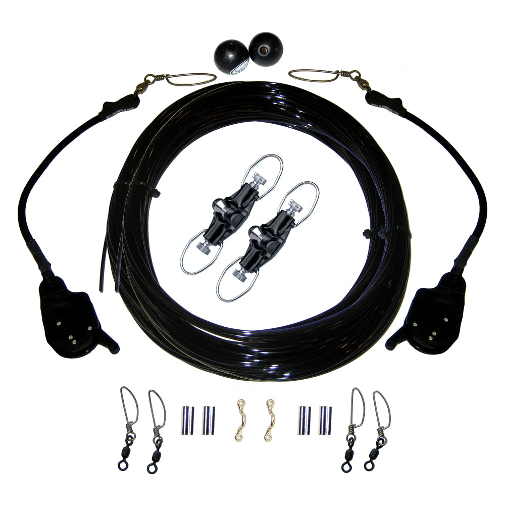Rupp Single Rigging Kit W/Lok-Ups & Nok-Outs - 160' Black Mono [CA-0172-MO] - BuoyMart.com  Outrigger Accessories Rupp Marine
