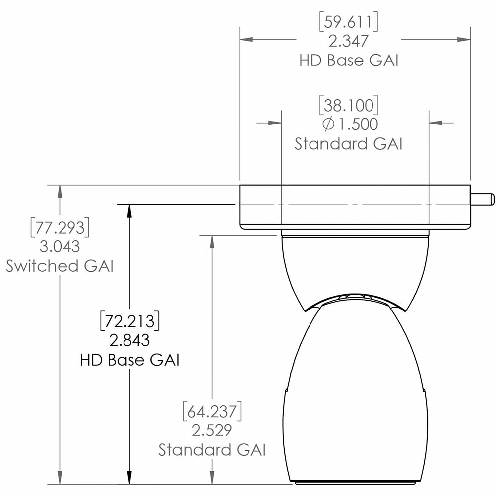 Lumitec GAI2 White Dimming/Red & Blue Non-Dimming Heavy Duty Base - Brushed Housing [111800] - BuoyMart.com  Interior / Courtesy Light Lumitec