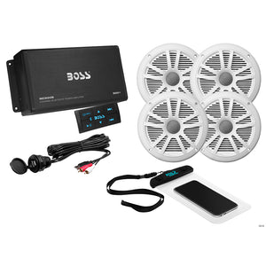 Boss Audio ASK904B.64 4 Channel Amplifier  2 Pairs of 6.5" Speaker Kit - White [ASK904B.64] - BuoyMart.com  Stereos Boss Audio
