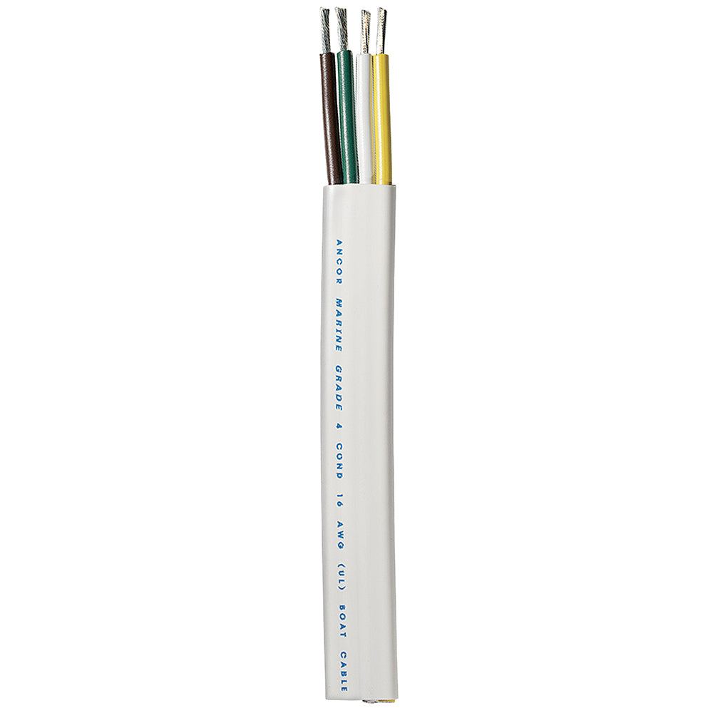 Ancor Trailer Cable - 16/4 AWG - Yellow/White/Green/Brown - Flat - 300' [154030] - BuoyMart.com  Wire Ancor
