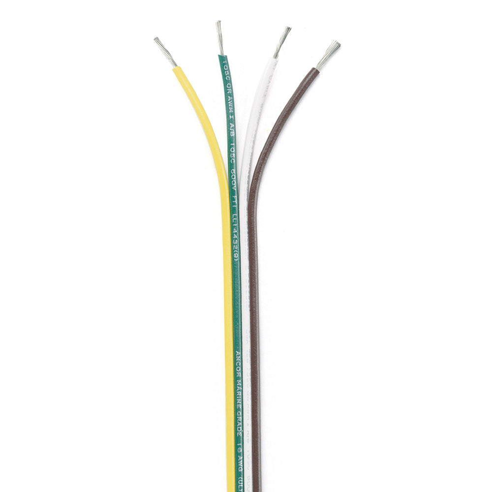 Ancor Ribbon Bonded Cable - 16/4 AWG - Brown/Green/White/Yellow - Flat - 100' [154510] - BuoyMart.com  Wire Ancor
