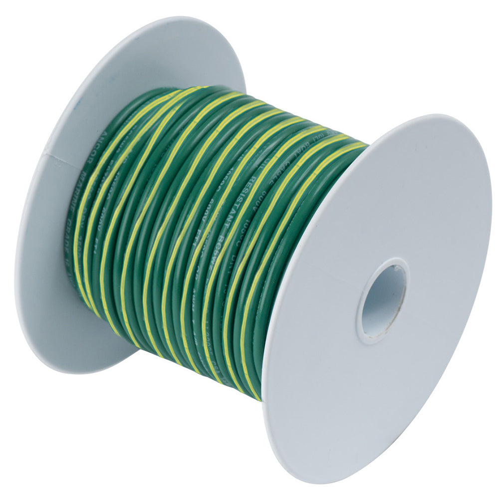 Ancor Green w/Yellow Stripe 10 AWG Tinned Copper Wire - 100' [109310] Ancor