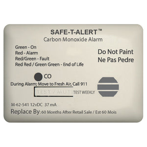 Safe-T-Alert 62 Series Carbon Monoxide Alarm w/Relay - 12V - 62-541-Marine-RLY-NC - Surface Mount - White [62-541-MARINE-RLY-NC] - BuoyMart.com  Fume Detectors Safe-T-Alert