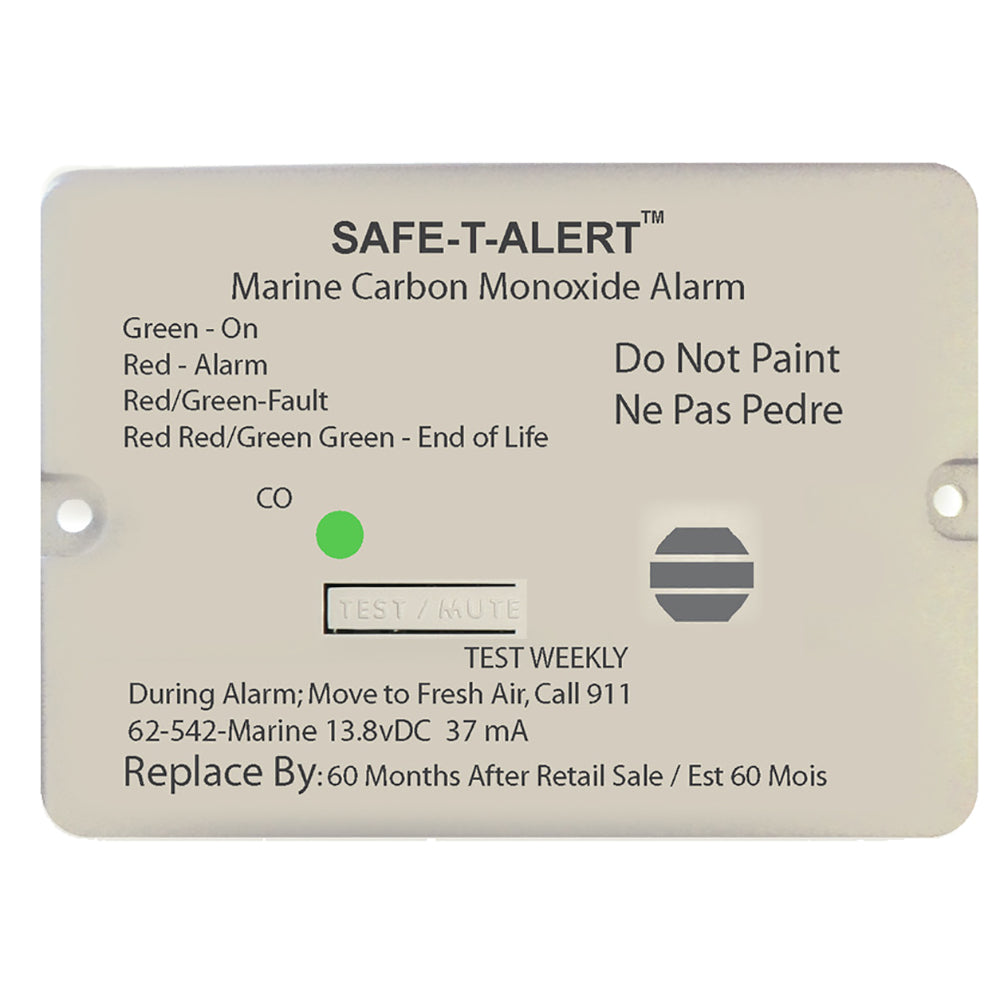 Safe-T-Alert 62 Series Carbon Monoxide Alarm - 12V - 62-542-Marine - Flush Mount - White [62-542-MARINE] - BuoyMart.com  Fume Detectors Safe-T-Alert