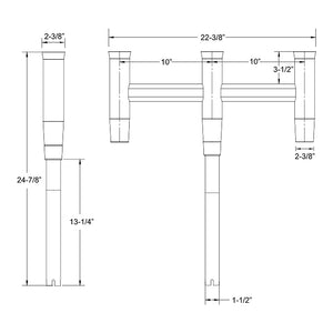 TACO Deluxe Trident Rod Holder Cluster Straight [F31-0780BXY-1] - BuoyMart.com  Rod Holders TACO Marine