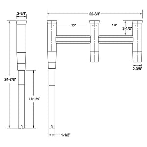 TACO Deluxe Trident Rod Holder Cluster Offset [F31-0781BXY-1] - BuoyMart.com  Rod Holders TACO Marine