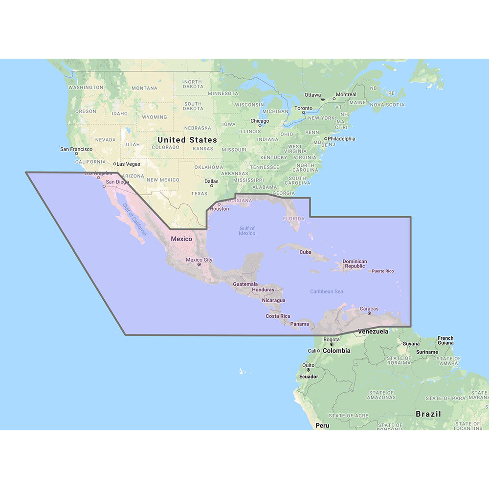 Furuno Central America, Caribbean  Part of Mexico Vector Chart - 3D Data  Standard Resolution Satellite Photos - Unlock Code [MM3-VNA-027] - BuoyMart.com  Furuno Furuno