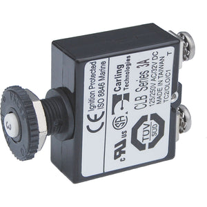 Blue Sea Push Button Reset Only Screw Terminal Circuit Breaker - 3 Amps [2129] - BuoyMart.com  Circuit Breakers Blue Sea Systems