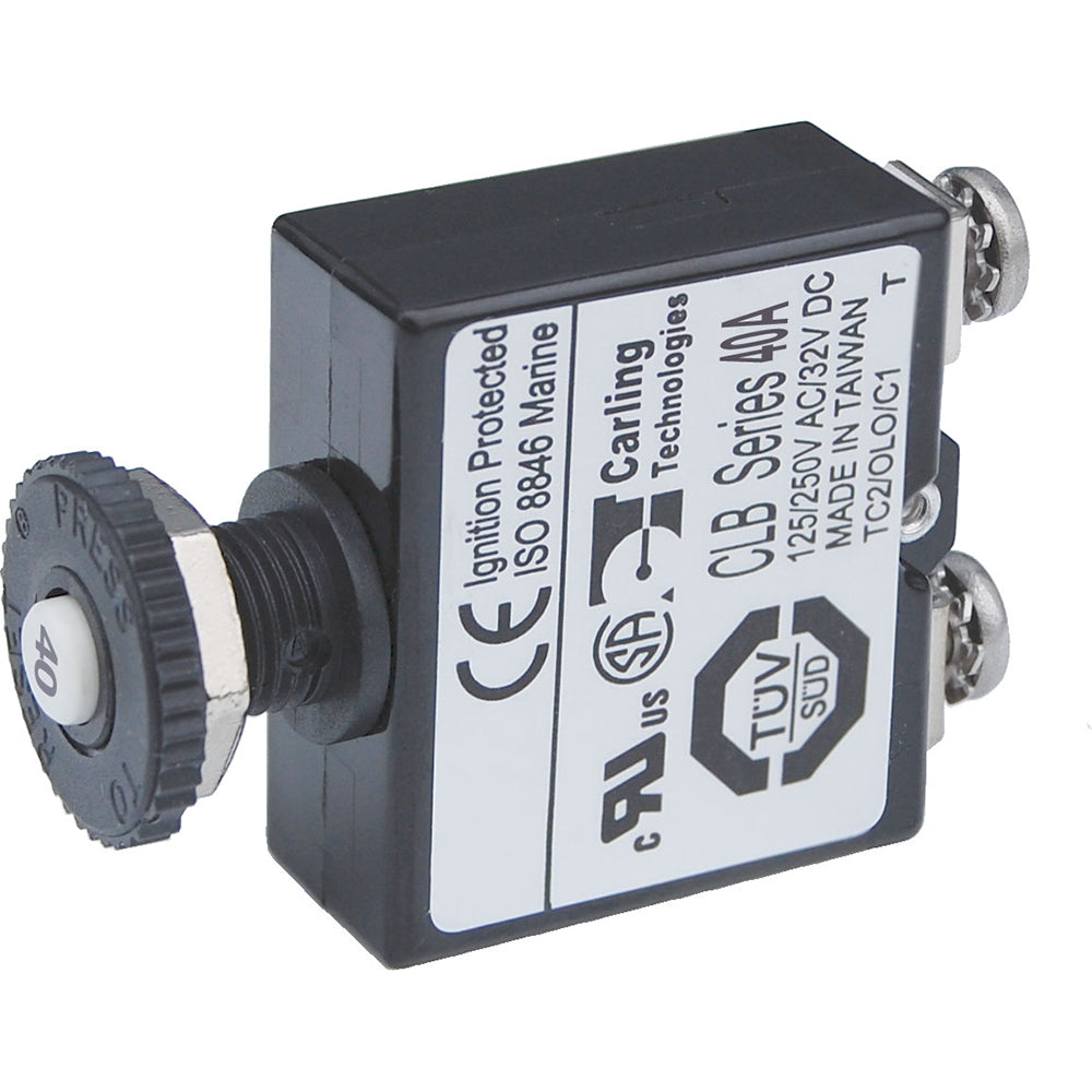 Blue Sea Push Button Reset Only Screw Terminal Circuit Breaker - 40 Amps [2137] - BuoyMart.com  Circuit Breakers Blue Sea Systems