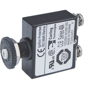 Blue Sea Push Button Reset Only Screw Terminal Circuit Breaker - 40 Amps [2137] - BuoyMart.com  Circuit Breakers Blue Sea Systems