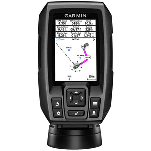 Garmin STRIKER 4 Fishfinder Worldwide Version w/77/200kHz - 4-Pin Transducer w/Transom & Trolling Motor Mounts [010-01550-01] - BuoyMart.com  Fishfinder Only Garmin