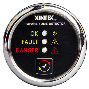 Fireboy-Xintex Propane Fume Detector w/Plastic Sensor - No Solenoid Valve - Chrome Bezel Displa [P-1C-R] - BuoyMart.com  Fume Detectors Fireboy-Xintex