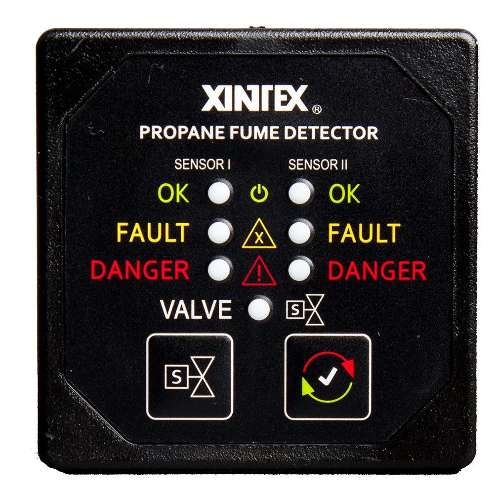 Fireboy-Xintex Propane Fume Detector w/2 Plastic Sensors - No Solenoid Valve - Square Black Bezel Display [P-2BNV-R] - BuoyMart.com  Fume Detectors Fireboy-Xintex
