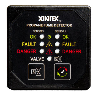 Fireboy-Xintex Propane Fume Detector w/2 Plastic Sensors - No Solenoid Valve - Square Black Bezel Display [P-2BNV-R] - BuoyMart.com  Fume Detectors Fireboy-Xintex