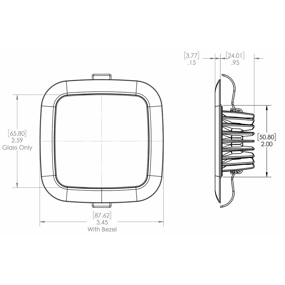 Lumitec Square Mirage Down Light - Spectrum RGBW Dimming - Polished Bezel [116117] - BuoyMart.com  Dome/Down Lights Lumitec