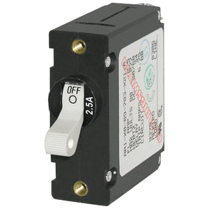 Blue Sea 7197 A-Series White Toggle Circuit Breaker - Single Pole 2.5A [7197] - BuoyMart.com  Circuit Breakers Blue Sea Systems