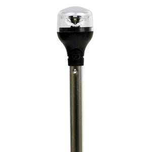 Attwood LightArmor Plug-In All-Around Light - 20" Aluminum Pole - Black Horizontal Composite Base w/Adapter [5550-PA20-7] - BuoyMart.com  Navigation Lights Attwood Marine
