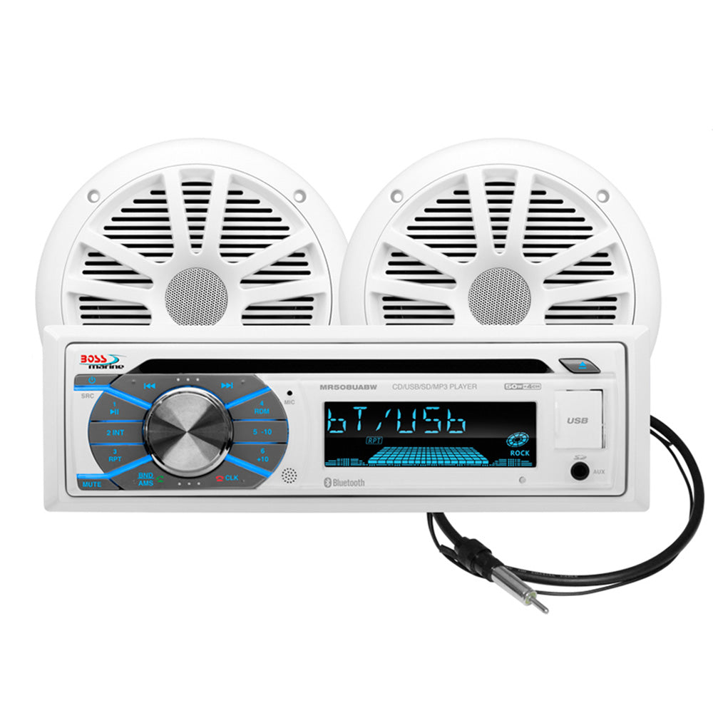 Boss Audio MCK508WB.6 Marine Stereo  6.5" Speaker Kit - White [MCK508WB.6] - BuoyMart.com  Stereos Boss Audio