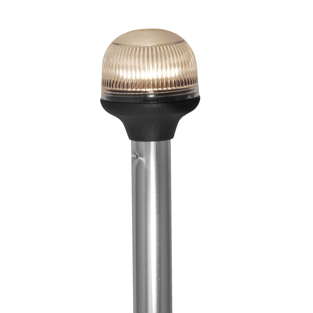 Attwood All-Around Fold-Down Incandescent Anti-Glare Lens Light - 20" Aluminum Pole - 12V - Horizontal Composite Base [5350-PA20-7] - BuoyMart.com  Navigation Lights Attwood Marine