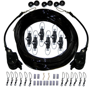 Rupp Triple Rigging Kit W/Lok-Ups  Nok-Outs - 460' Black Mono Cord [CA-0160-MO] - BuoyMart.com  Outrigger Accessories Rupp Marine