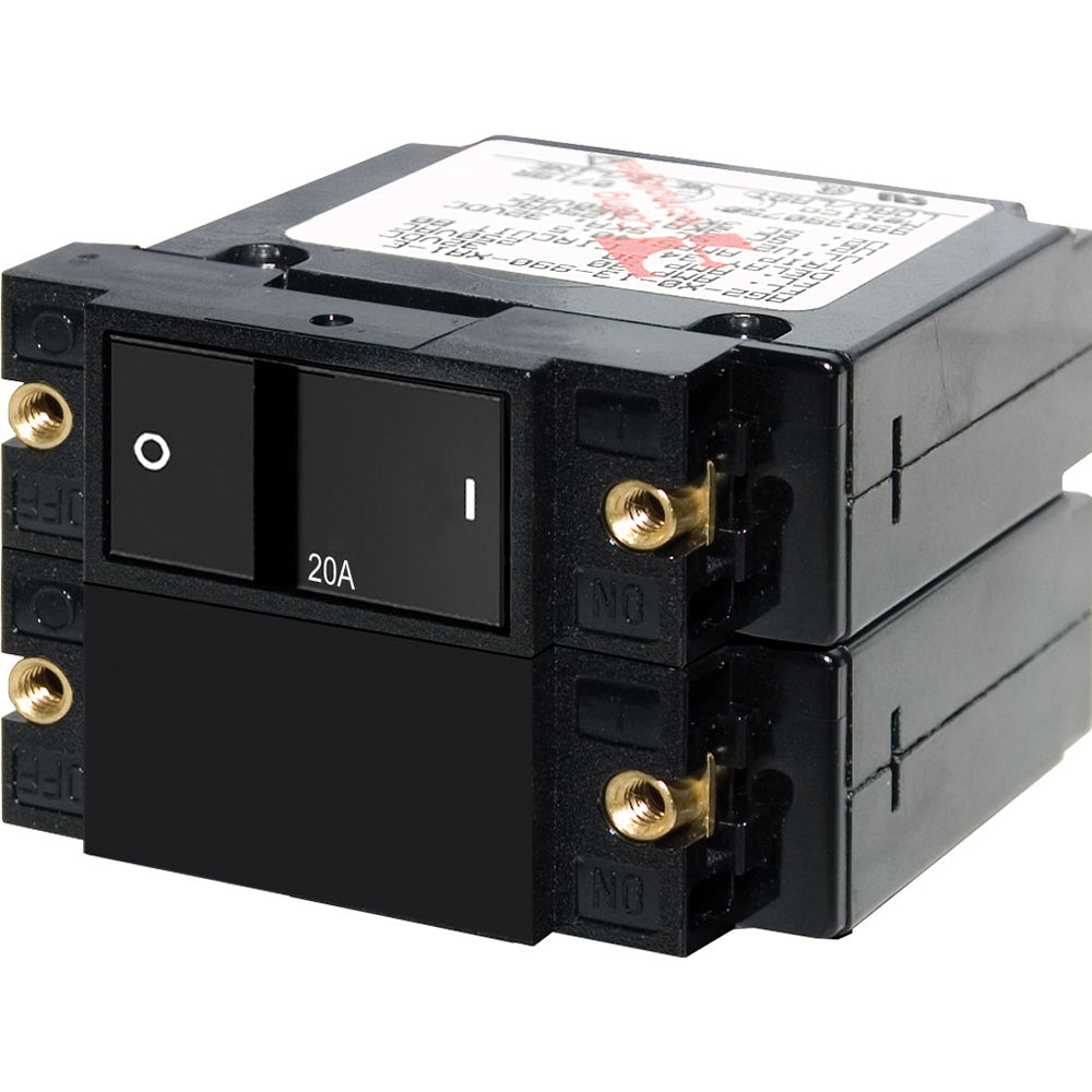 Blue Sea 7413 A-Series Flat Rocker Circuit Breaker - Double Pole - 20A [7413] - BuoyMart.com  Circuit Breakers Blue Sea Systems