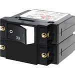 Blue Sea 7574 A-Series Raised Rocker Circuit Breaker - Double Pole - 30A [7574] - BuoyMart.com  Circuit Breakers Blue Sea Systems