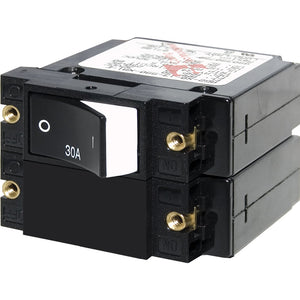 Blue Sea 7574 A-Series Raised Rocker Circuit Breaker - Double Pole - 30A [7574] - BuoyMart.com  Circuit Breakers Blue Sea Systems