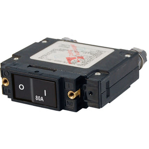 Blue Sea 7548 C-Series Flat Rocker Circuit Breaker - Single Pole - 80A [7548] - BuoyMart.com  Circuit Breakers Blue Sea Systems