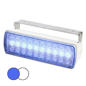 Hella Marine Sea Hawk XL Dual Color LED FloodLights - Blue/White LED - White Housing [980950071] - BuoyMart.com  Flood/Spreader Lights Hella Marine