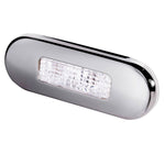 Hella Marine Surface Mount Oblong LED Courtesy Lamp - White LED - Stainless Steel Bezel [980869301] - BuoyMart.com  Interior / Courtesy Light Hella Marine