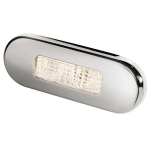 Hella Marine Surface Mount Oblong LED Courtesy Lamp - Warm White LED - Stainless Steel Bezel [980869401] - BuoyMart.com  Interior / Courtesy Light Hella Marine