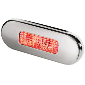 Hella Marine Surface Mount Oblong LED Courtesy Lamp - Red LED - Stainless Steel Bezel [980869501] - BuoyMart.com  Interior / Courtesy Light Hella Marine