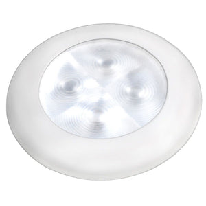 Hella Marine Slim Line LED 'Enhanced Brightness' Round Courtesy Lamp - White LED - White Plastic Bezel - 12V [980500541] - BuoyMart.com  Interior / Courtesy Light Hella Marine