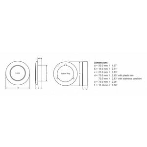 Hella Marine Slim Line LED 'Enhanced Brightness' Round Courtesy Lamp - Warm White LED - Stainless Steel Bezel - 12V [980500721] - BuoyMart.com  Interior / Courtesy Light Hella Marine