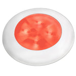 Hella Marine Slim Line LED 'Enhanced Brightness' Round Courtesy Lamp - Red LED - White Plastic Bezel - 12V [980507241] - BuoyMart.com  Interior / Courtesy Light Hella Marine