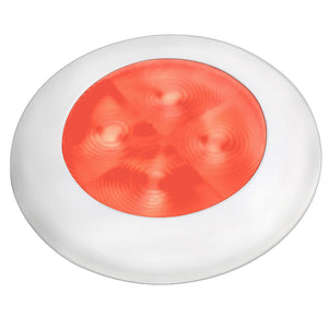 Hella Marine Slim Line LED 'Enhanced Brightness' Round Courtesy Lamp - Red LED - White Plastic Bezel - 12V [980507241] - BuoyMart.com  Interior / Courtesy Light Hella Marine