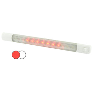 Hella Marine Surface Strip Light w/Switch - White/Red LEDs - 12V [958121001] - BuoyMart.com  Interior / Courtesy Light Hella Marine