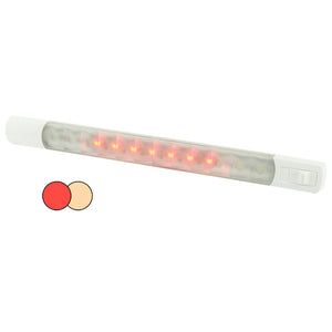 Hella Marine Surface Strip Light w/Switch - Warm White/Red LEDs - 12V [958121101] - BuoyMart.com  Interior / Courtesy Light Hella Marine