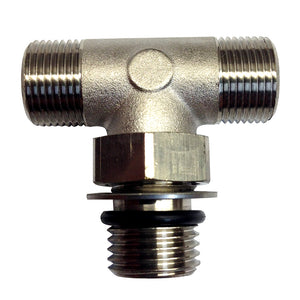 Uflex Boss Style T-Fitting - Nickel - ORB 6 to 3/8" COMP [71955T] - BuoyMart.com  Steering Systems Uflex USA