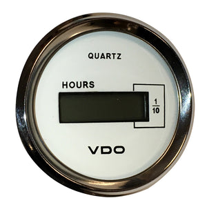 VDO Cockpit Marine 52mm (2-1/16") LCD Hourmeter - White Dial/Chrome Bezel [331-548] - BuoyMart.com  Gauges VDO