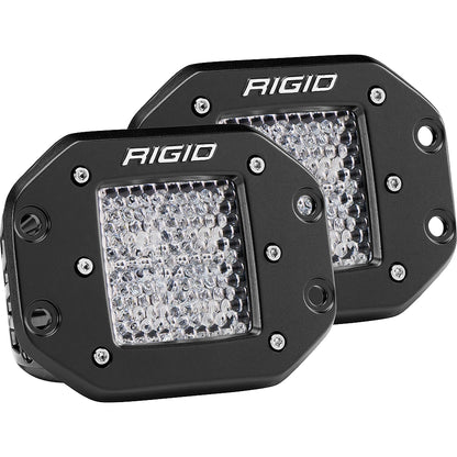 RIGID Industries D-Series PRO - Flush Mount - Diffused - Pair - Black [212513] - BuoyMart.com  Flood/Spreader Lights RIGID Industries