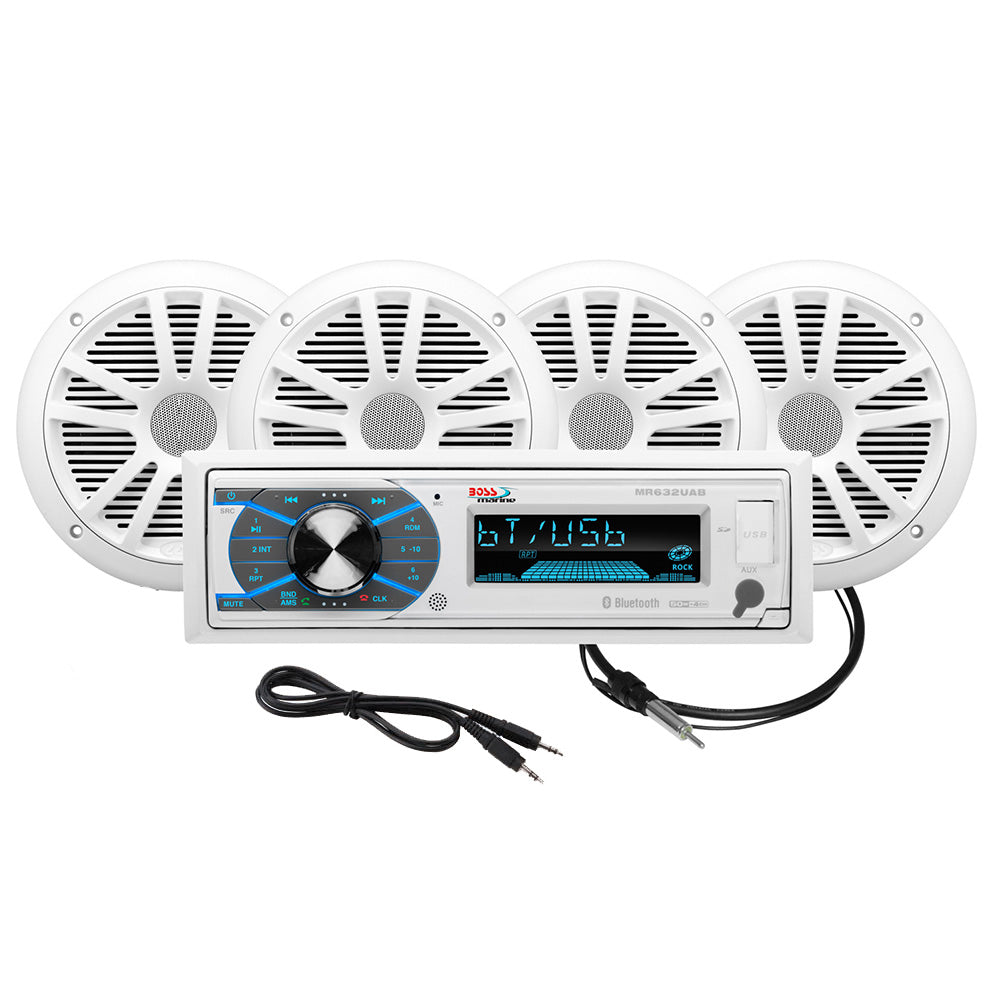 Boss Audio MCK632WB.64 Marine Stereo  2 Pairs of 6.5" Speaker Kit - White [MCK632WB.64] - BuoyMart.com  Stereos Boss Audio