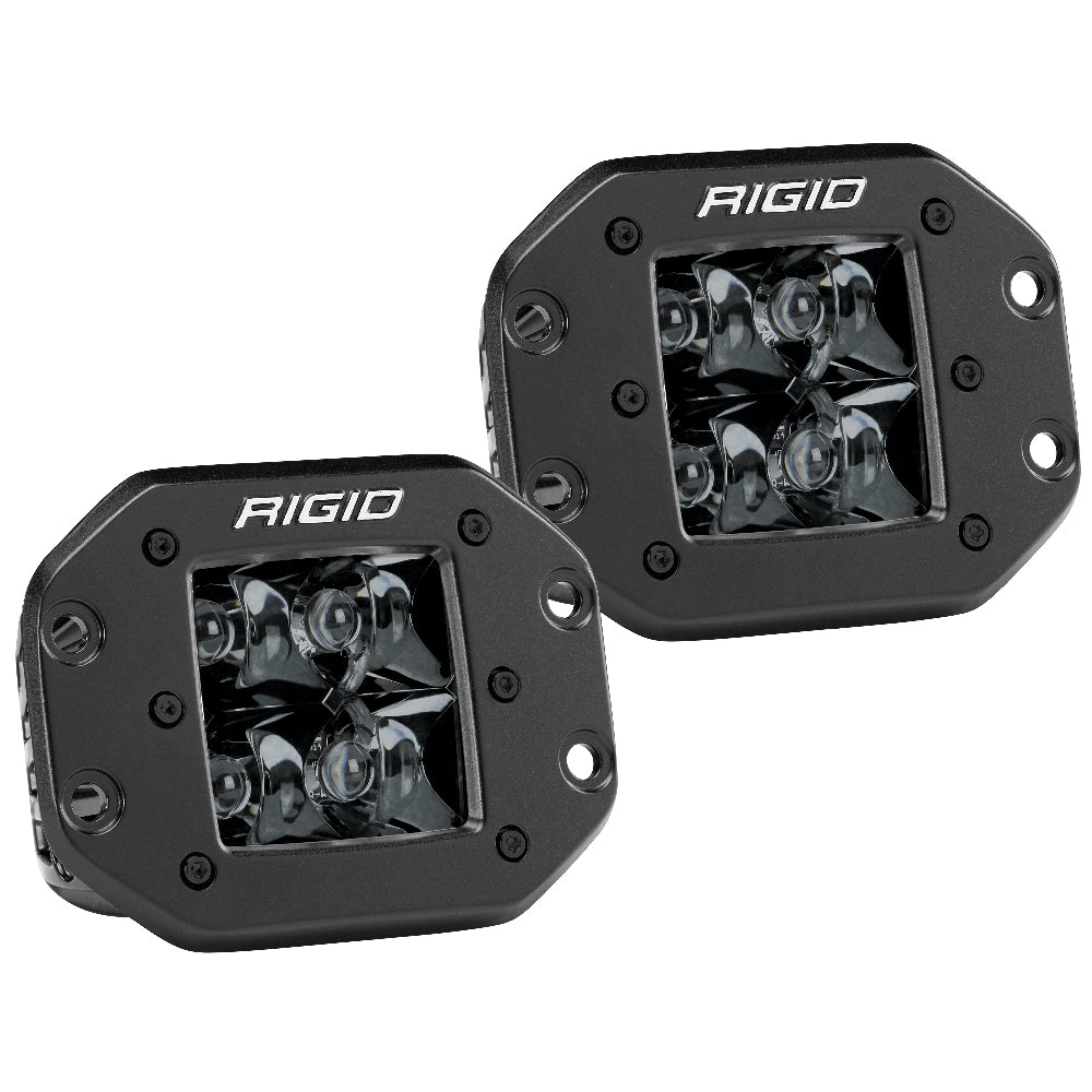 RIGID Industries D-Series PRO Flush Mount - Spot LED - Midnight Edition - Pair - Black [212213BLK] - BuoyMart.com  Flood/Spreader Lights RIGID Industries