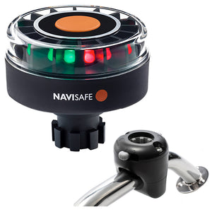 Navisafe Navilight Tricolor 2NM w/Navibolt Base  Rail Mount - Black [342KIT] - BuoyMart.com  Navigation Lights Navisafe