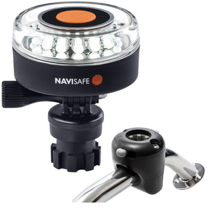 Navisafe Navilight 360 2NM White w/Navimount Base  Rail Mount - Black [040KIT] - BuoyMart.com  Navigation Lights Navisafe