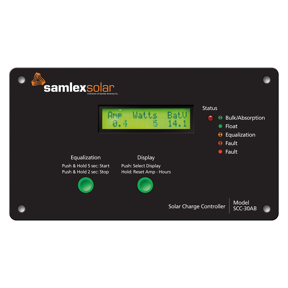 Samlex Flush Mount Solar Charge Controller w/LCD Display - 30A [SCC-30AB] - BuoyMart.com  Solar Panels Samlex America